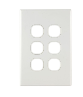 GEO 6gang Grid & Plate slim white