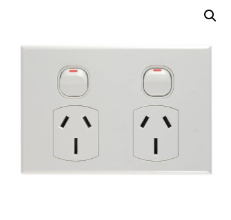 GPO2 Power Outlet double GEO 15A slim white