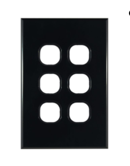 GEO 6gang Grid & Plate slim black
