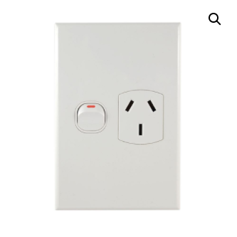 GPO2 Vertical GEO 10A double Power Outlet slim white