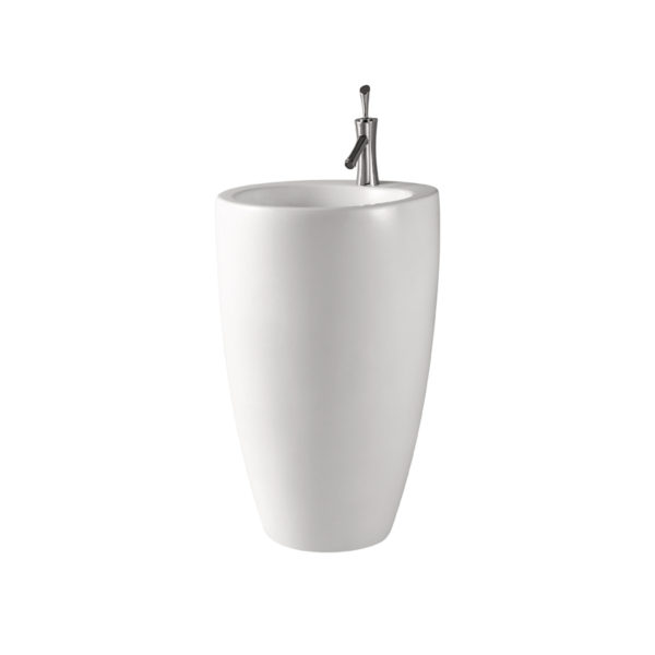 Round 560x515x850mm pedestal basin 1th white