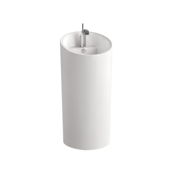 Round 510x460x970mm pedestal basin 1th white