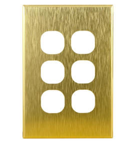 Cover brass GEO 6gang