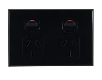 GPO2 power outlet double geo 10A black
