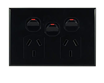 GPO2X power outlet double GEO extra switch black