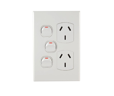 GPO2 + SW1 vertical GEO 10A extra switch white
