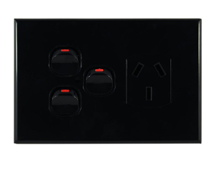 GPO1XX power outlet 2extra switch 10A black