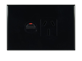 GPO1-15 power outlet single GEO 15A black