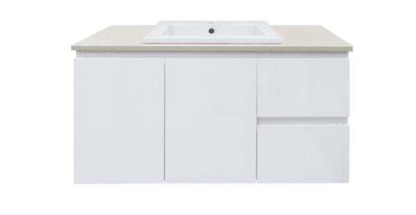 Duraplex Denver 900mm wall hung r/hand stone top