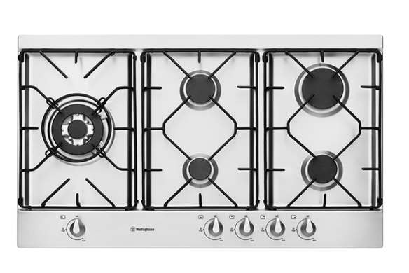 W/House 900mm gas cooktop plus wok SS