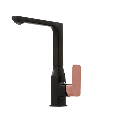 Ikon Seto sink mixer soft- square mblk/rgold