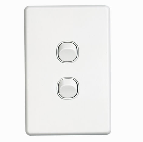 Clipsal SW2 2 gang switch vertical white