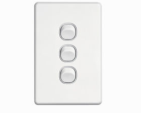 Clipsal SW3 3 gang switch vertical white