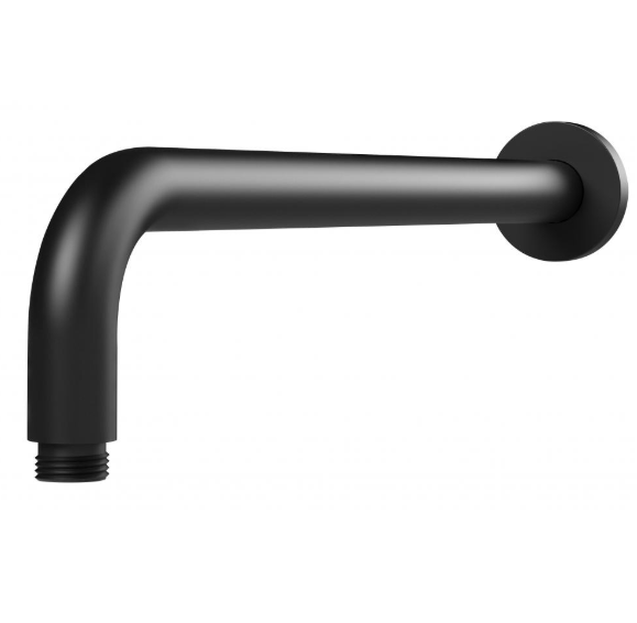 Vivid shower arm 400mm round curve m/black