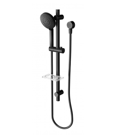 Vivid hand shower on rail matte black