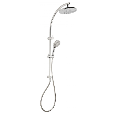 Vivid twin shower on rail chrome