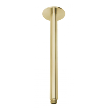 Vivid 300mm ceiling mounted arm & plate gold