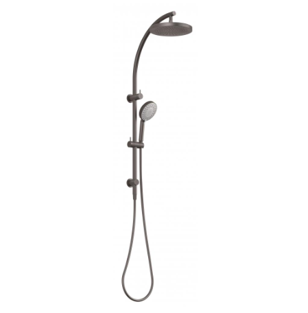 Vivid twin shower on rail gun metal