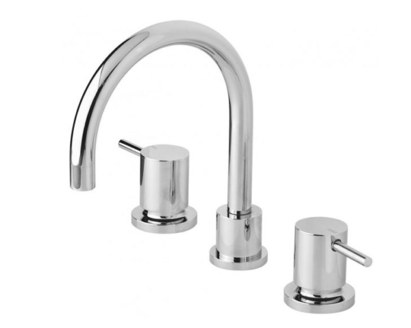 Vivid pin lever basin set swivel gooseneck outlet chrome