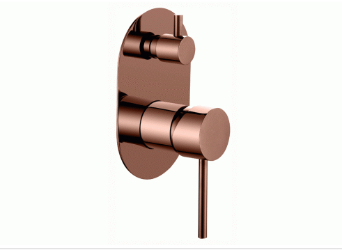 Ideal pin wall divertor mixer rose gold