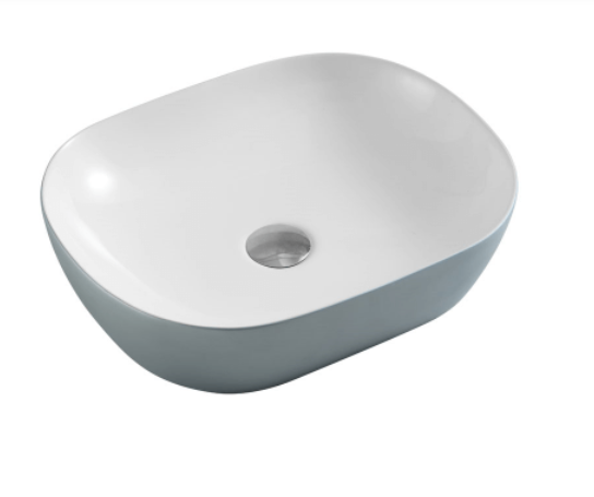 Chur basin rect counter top 465x375mm GRY/WHT