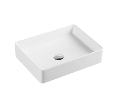 Etna basin rect counter top 470x360mm M/WHT