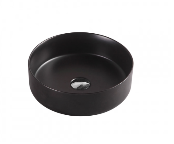 Sasso basin rnd counter top 355x120mm M/BLK