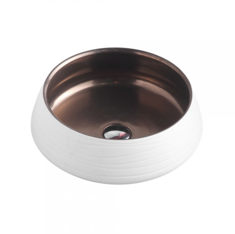 Trier basin rnd counter top basin 410x140mm WH/BZ