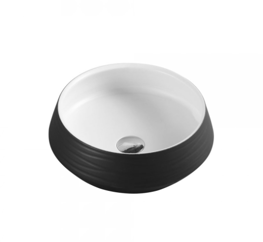 Trier basin rnd counter top 410x140mm BK/WH