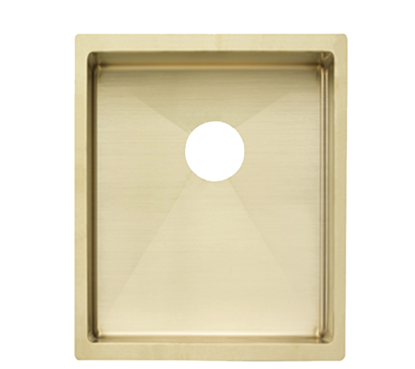 Square single bowl gold sink